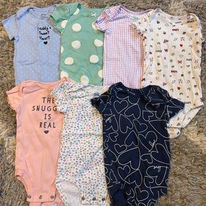 Carters, short sleeve onesie lot, 6 months
